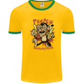 Pew Pew Bananafakas Bananas Monkey Crazy Mens Ringer T-Shirt FotL Gold/Green