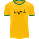 Lizard ECG Gekko Pulse Bearded Dragon Mens Ringer T-Shirt Gold/Green