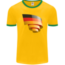 Curled Germany Flag German Day Football Mens Ringer T-Shirt FotL Gold/Green