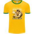 I Read Books & Know Things Bookworm Rabbit Mens Ringer T-Shirt FotL Gold/Green