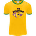 Anti Valentines Day Just Pizza & Wine Mens Ringer T-Shirt Gold/Green