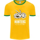Fossil Hunters Club Palaeontologist Dinosaurs Mens Ringer T-Shirt FotL Gold/Green