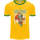 Christmas Parody Santalorian Funny Xmas Mens Ringer T-Shirt FotL Gold/Green
