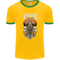 Anubis God of the Dead Ancient Egyptian Egypt Mens Ringer T-Shirt FotL Gold/Green