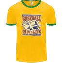 Baseball is My Life Mens Ringer T-Shirt FotL Gold/Green
