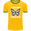 Scottish Butterfly Scotland Mens Ringer T-Shirt FotL Gold/Green