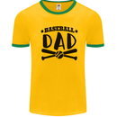 Fathers Day Baseball Dad Funny Mens Ringer T-Shirt Gold/Green