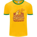 A Naked Banana Cold in Bed Mens Ringer T-Shirt Gold/Green