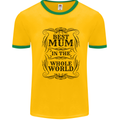 Mothers Day Best Mum in the World Mens Ringer T-Shirt Gold/Green