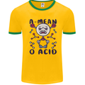 A Mean O Acid Funny Angry Biology Mens Ringer T-Shirt Gold/Green