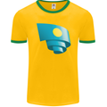 Curled Palau Flag Palauan Day Football Mens Ringer T-Shirt FotL Gold/Green