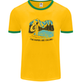 White Water Rafting Whitewater Rapids Calling Mens Ringer T-Shirt Gold/Green