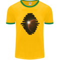 Space Planet Sun Flare Universe Mens Ringer T-Shirt FotL Gold/Green