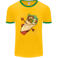 Singles Day Anti Valentines Day Kebab Mens Ringer T-Shirt Gold/Green