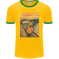 Hipster Scream Painting Mens Ringer T-Shirt FotL Gold/Green