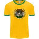 India Bodybuilding Flag Gym Training Indian Mens Ringer T-Shirt FotL Gold/Green