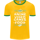 Anime Video Games & Food Funny Mens Ringer T-Shirt FotL Gold/Green