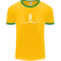 Paddleboard Pulse Paddle Boarding ECG Mens Ringer T-Shirt FotL Gold/Green
