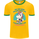 Shut the Fuckupcakes Offensive Funny Unicorn Mens Ringer T-Shirt FotL Gold/Green