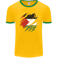 Torn Palestine Flag Palestinian Day Football Mens Ringer T-Shirt FotL Gold/Green