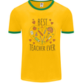 Best Teacher Ever Teaching Maths English Science Mens Ringer T-Shirt Gold/Green