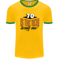 70th Birthday 70 is the New 21 Funny Mens Ringer T-Shirt Gold/Green