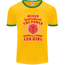 Power of Leo Girl Star Sign Zodiac Horoscope Mens Ringer T-Shirt Gold/Green