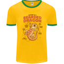 Bearded Dragon Anatomy Lizards, Reptiles, Mens Ringer T-Shirt Gold/Green