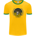 Ukraine Bodybuilding Flag Gym Training Spartan Mens Ringer T-Shirt FotL Gold/Green