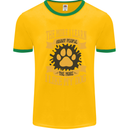 The More I Like My Dog Funny Mens Ringer T-Shirt Gold/Green