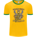 Dancing Easter Day Skeletons Skulls Mens Ringer T-Shirt FotL Gold/Green