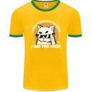 Funny Cat I am the View Mens Ringer T-Shirt FotL Gold/Green