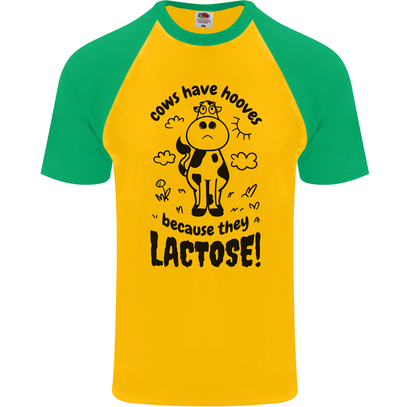 Cows Have Hooves Because They Lack Toes Mens S/S Baseball T-Shirt Gold/Green