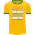 Pain Is Temporary Gym Quote Bodybuilding Mens Ringer T-Shirt FotL Gold/Green