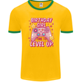 Birthday Girl Level Up Gaming Gamer 6th 7th 8th Mens Ringer T-Shirt FotL Gold/Green