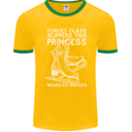 Funny This Princess Wears Ice Skates Skater Mens Ringer T-Shirt FotL Gold/Green