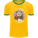 Good Food Good Mood Funny Panda Chef BBQ Mens Ringer T-Shirt FotL Gold/Green