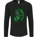 Green Skull St Patricks Day Irish Paddys Day Mens Long Sleeve T-Shirt Black