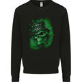 Green Skull St Patricks Day Irish Paddys Day Mens Sweatshirt Jumper Black