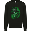 Green Skull St Patricks Day Irish Paddys Day Mens Sweatshirt Jumper Black