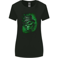 Green Skull St Patricks Day Irish Paddys Day Womens Wider Cut T-Shirt Black