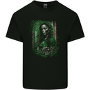 Green Zombie Woman USA Flag St Patricks Day Kids T-Shirt Childrens Black