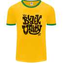 Black Unity Black Lives Matter Juneteenth Mens Ringer T-Shirt Gold/Green
