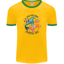 Plastic Free Climate Change Octopus Seal Fish Mens Ringer T-Shirt Gold/Green