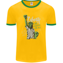 Liberty and Baseball Mens Ringer T-Shirt FotL Gold/Green
