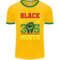 Black History Month Lives Matter Mens Ringer T-Shirt FotL Gold/Green