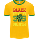 Black History Month Lives Matter Mens Ringer T-Shirt FotL Gold/Green