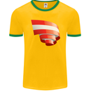 Curled Austria Flag Austrian Day Football Mens Ringer T-Shirt FotL Gold/Green
