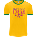 Proud to Be a Lesbian LGBT Gay Pride Awareness Mens Ringer T-Shirt Gold/Green