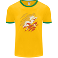 Torn Bhutan Flag Bhutanese Day Football Mens Ringer T-Shirt FotL Gold/Green